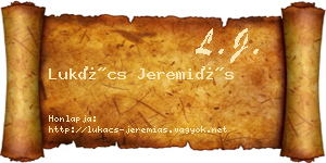 Lukács Jeremiás névjegykártya